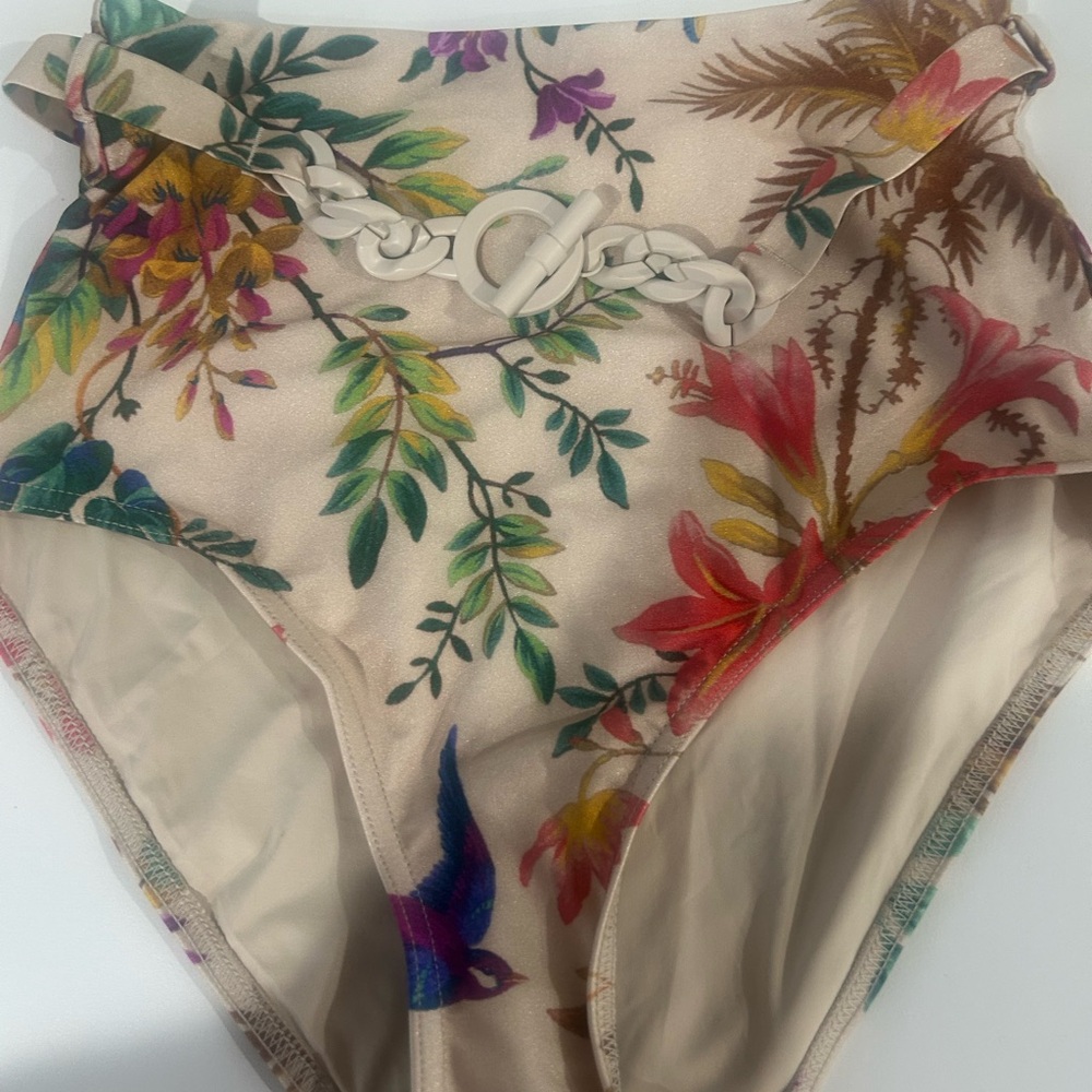 Zimmermann Floral High-Waisted Bikini Bottoms